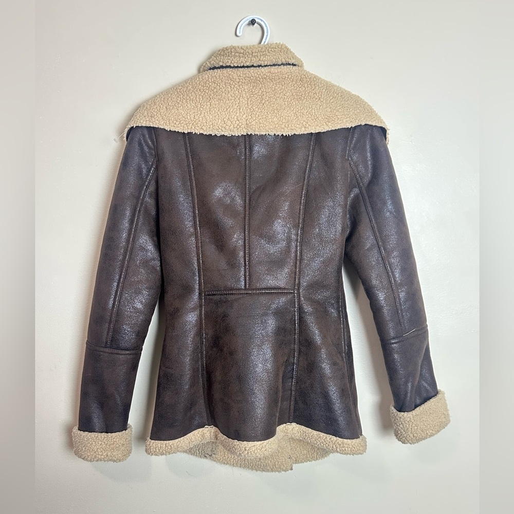 Soia & Kyo Brown Teddy Jacket with Cream Accents szie XS - Picture 7 of 7
